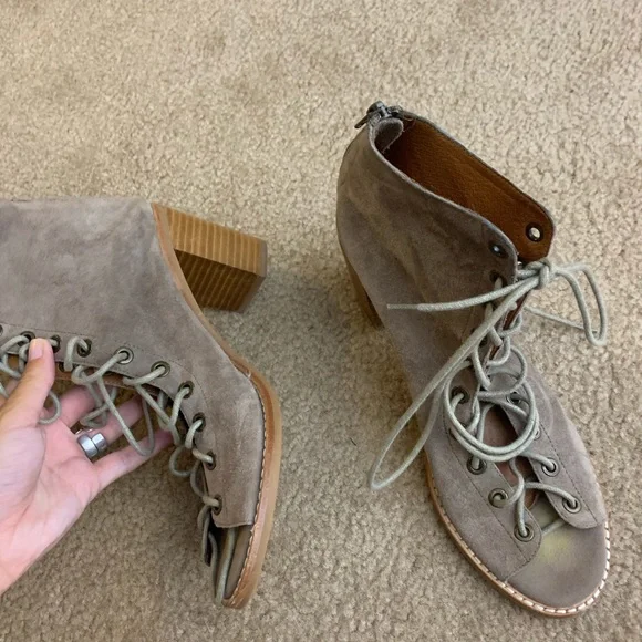 Jeffery Campbell suede cors peep toe booties - Picture 3 of 7